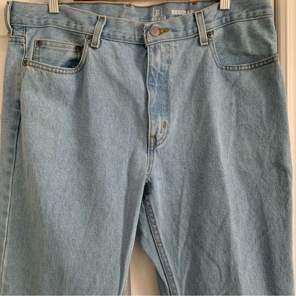 Vintage 100% Cotton Light Wash Straight Leg Denim Jeans 36x30 - Picture 11 of 13